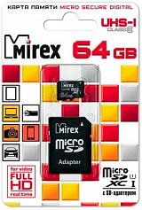 Карта памяти MicroSDHC Mirex 64 GB UHS-I